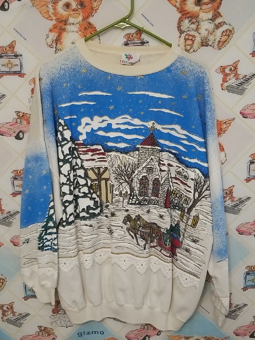 Vintage 80’s Nutcracker Sweatshirt Size Large  Puff Paint Christmas